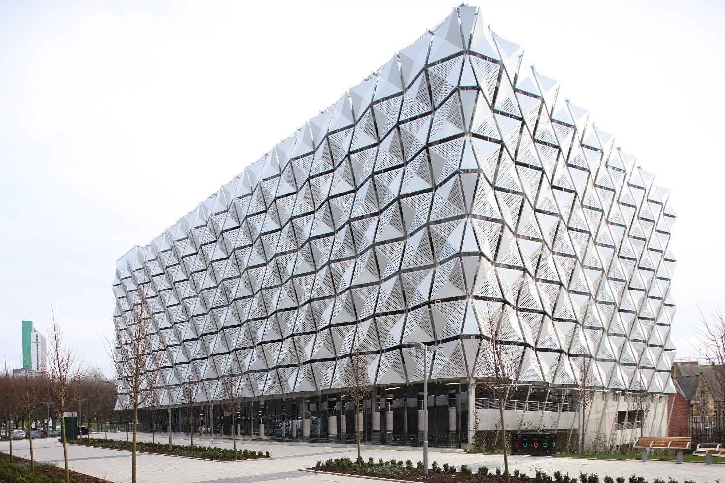 The outside of a building at Leeds University which had its facade structurally engineered by Fenton Holloway. 